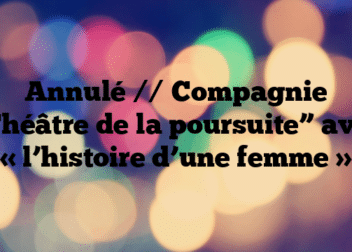 Annulé // Compagnie “Théâtre de la poursuite” avec « l’histoire d’une femme »